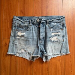 American Eagle Outfitters Women's Ripped Jean Shorts - Light Blue